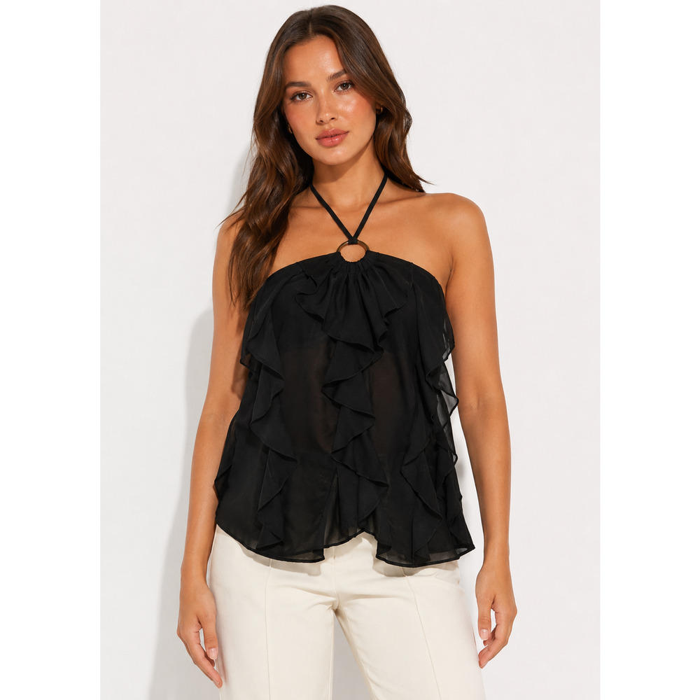 Romy Ruffle Halter Top - Picture 3 of 4